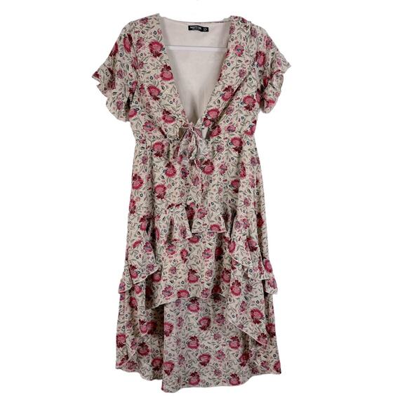 Nasty Gal Playing for Flower Floral Tiered Y2K Dress Flowy Cottage Western 6 - Picture 3 of 12